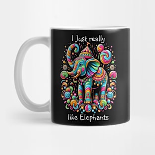 Vibrant Elephant Wearing a Whimsical Hat Mug